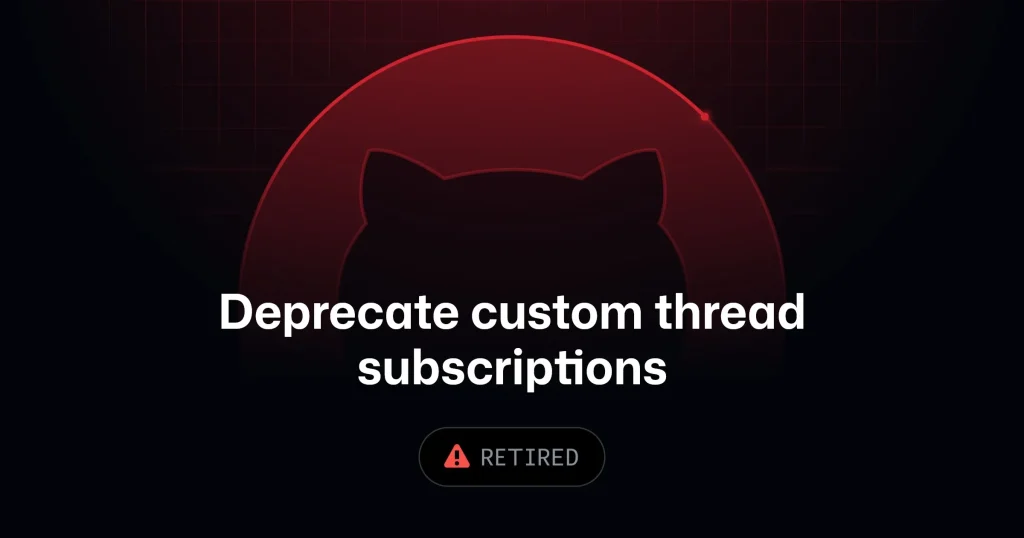 Скриншот настроек уведомлений GitHub с параметрами подписки на тред