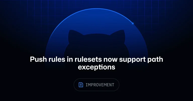 Интерфейс настройки исключений по путям в GitHub rulesets
