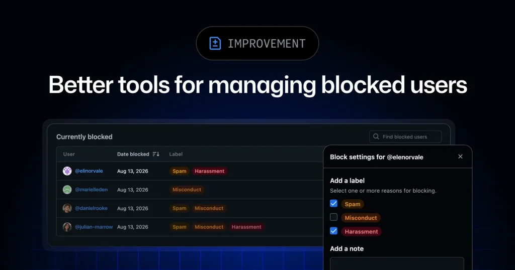 Интерфейс настроек модерации и безопасности на платформе GitHub