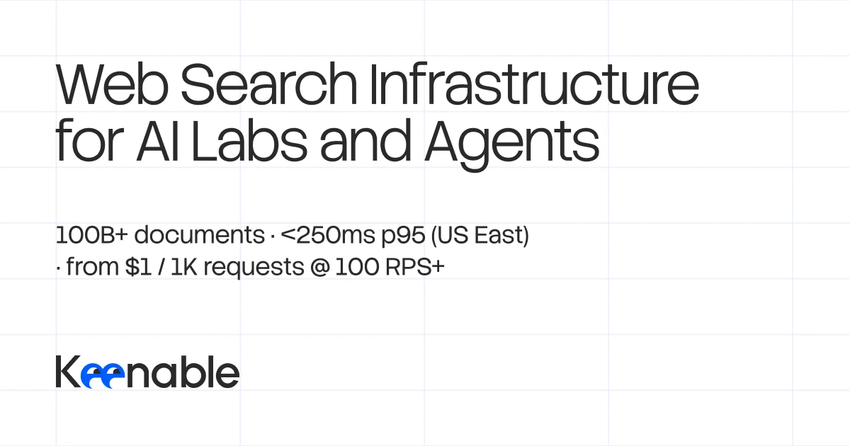 Интерфейс Keenable — веб-поисковый API для AI-агентов с SQL-подобным синтаксисом и бенчмарком NEEDLE