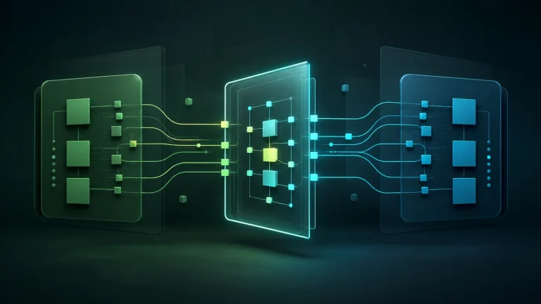 Схема обмена между программой, API-интерфейсом и сервисом, показывающая запрос по правилам интерфейса и возврат результата