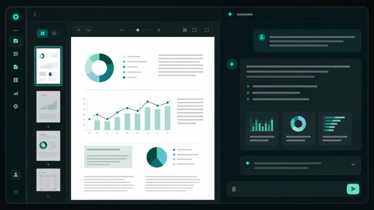 Интерфейс AskYourPDF с загруженным PDF и окном вопросов к документу