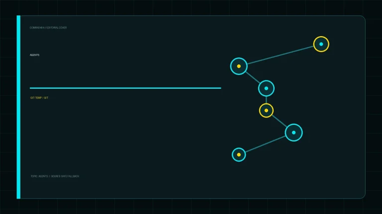 Редакционная обложка COMRAD404: Git-temp: локальный “черновик” для AI-агентов без засорения Git