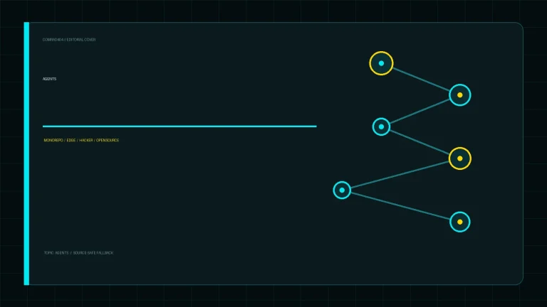 Редакционная обложка COMRAD404: Monorepo-шаблон для AI-агентов: безопасная сборка и деплой на edge