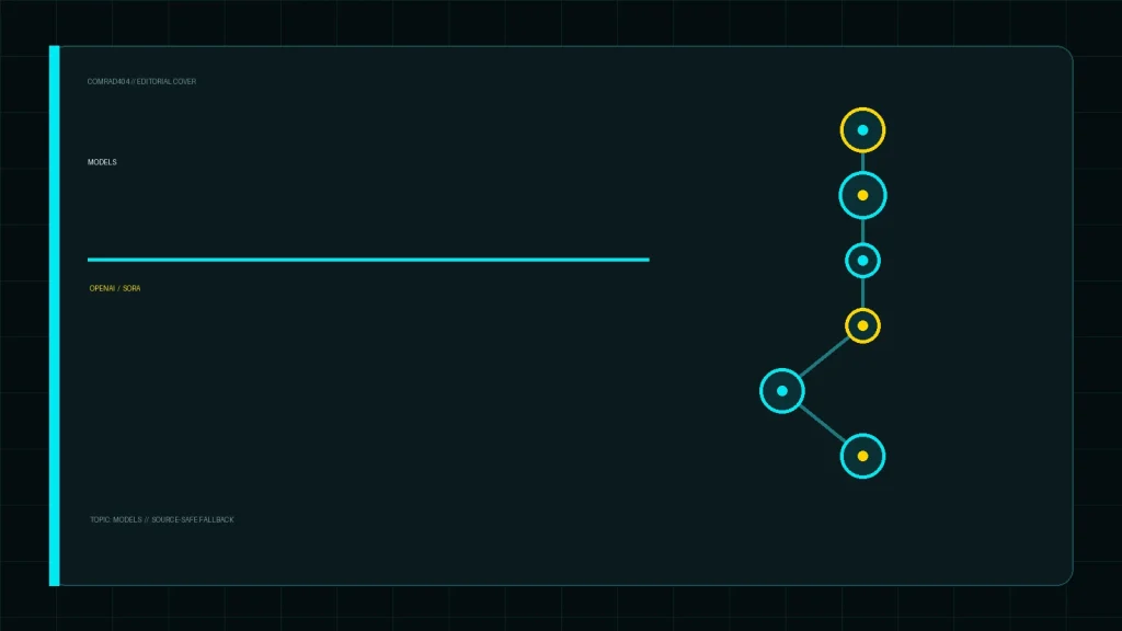 Редакционная обложка COMRAD404: OpenAI Sora: Революция в генерации видео по текстовому описанию и ее влияние на креативные индустрии