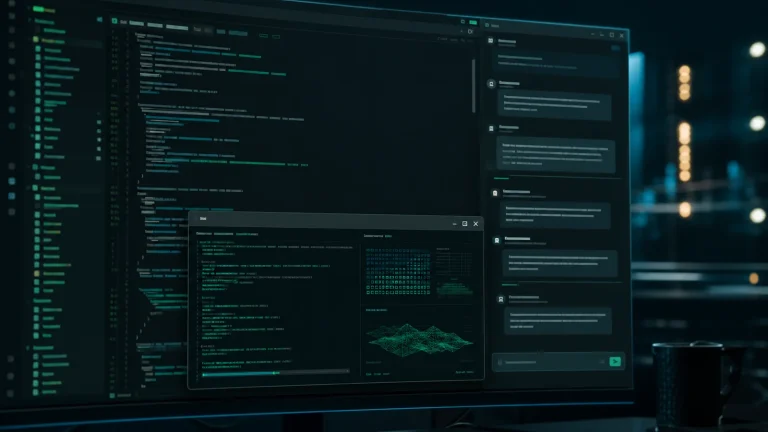 Интерфейс Continue.dev в редакторе кода рядом с терминалом Continue CLI