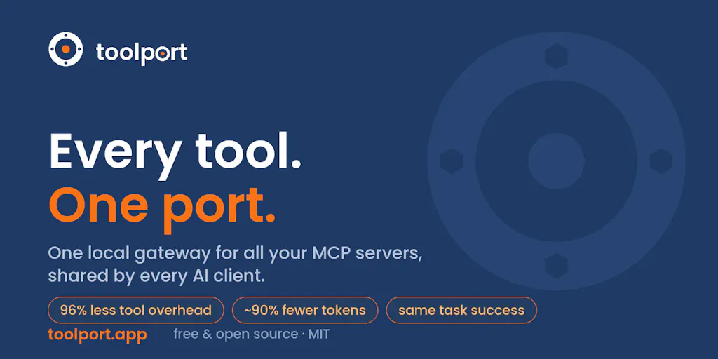 Интерфейс Toolport — единый порт для подключения AI-агентов к MCP-серверам