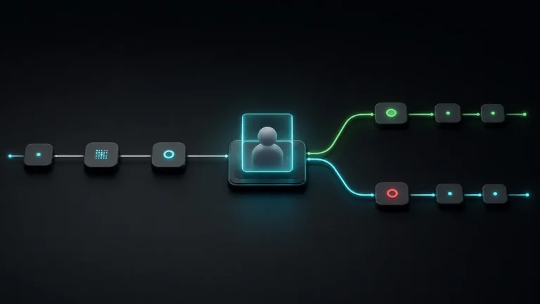 Схема Human-in-the-loop: агент или workflow останавливается на контрольной точке, ждёт решение человека и затем продолжает, отклоняет или исправляет действие.