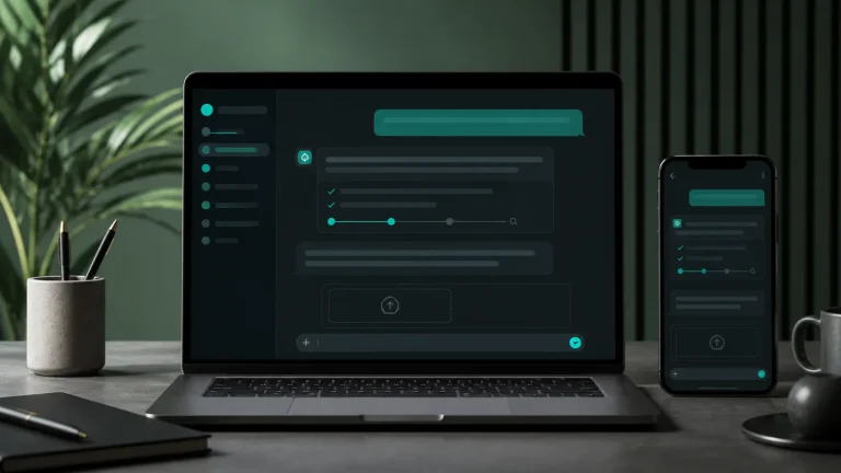 Интерфейс Kagi Assistant в браузере с чатом, боковой панелью тредов и режимом исследования