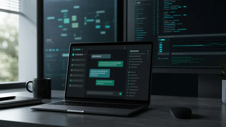 страница входа в Claude в браузере рядом с окном Claude Desktop и терминалом Claude Code на рабочем компьютере
