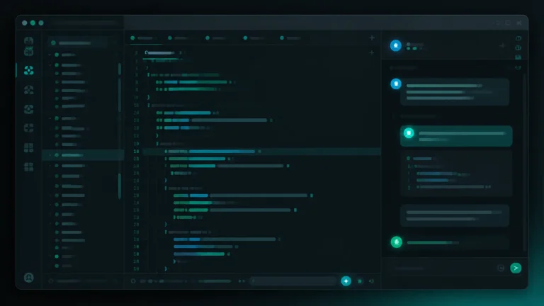 значок GitHub Copilot в строке состояния VS Code и открытый Chat view