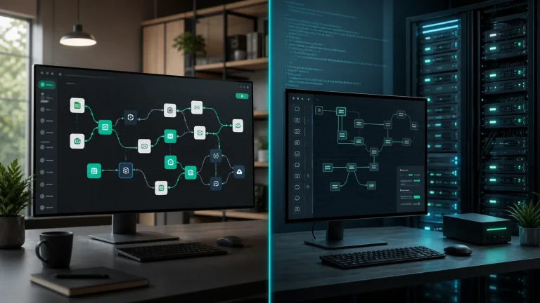 Сравнение Make и n8n: визуальная hosted-автоматизация против гибкого cloud/self-host workflow-подхода