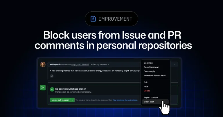 Интерфейс управления комментариями и репозиторием на платформе GitHub