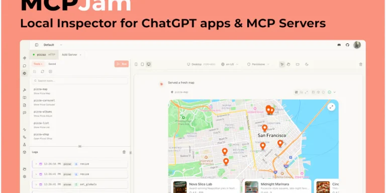 Интерфейс MCPJam для тестирования MCP-серверов и AI-агентов