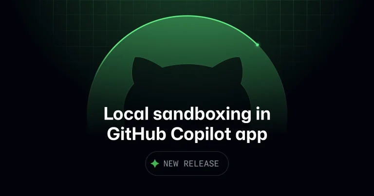 Интерфейс настроек локальной песочницы GitHub Copilot App с опциями изоляции файловой системы, сети и учетных данных