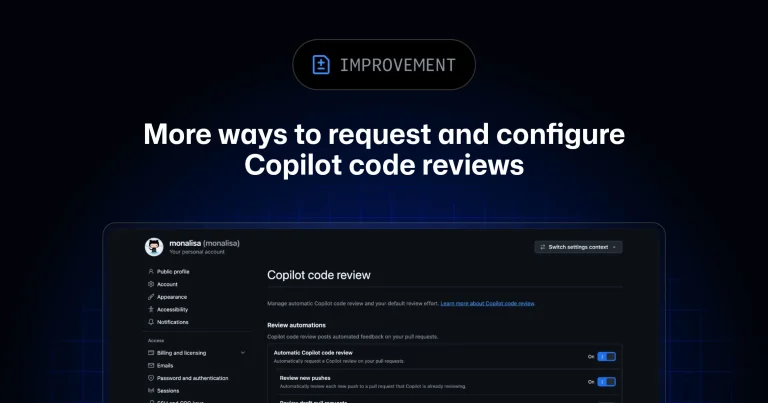 Страница настроек GitHub Copilot Code Review с выбором уровня анализа
