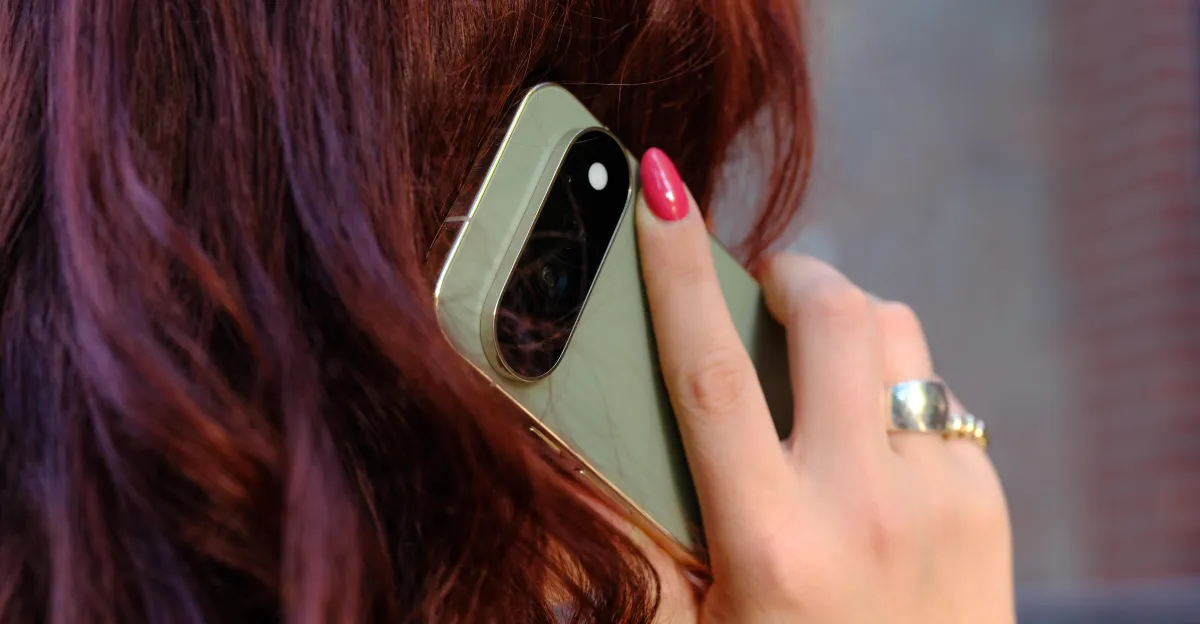 Экран Pixel 11 с Gemini и расшифровкой автоматического звонка в компанию