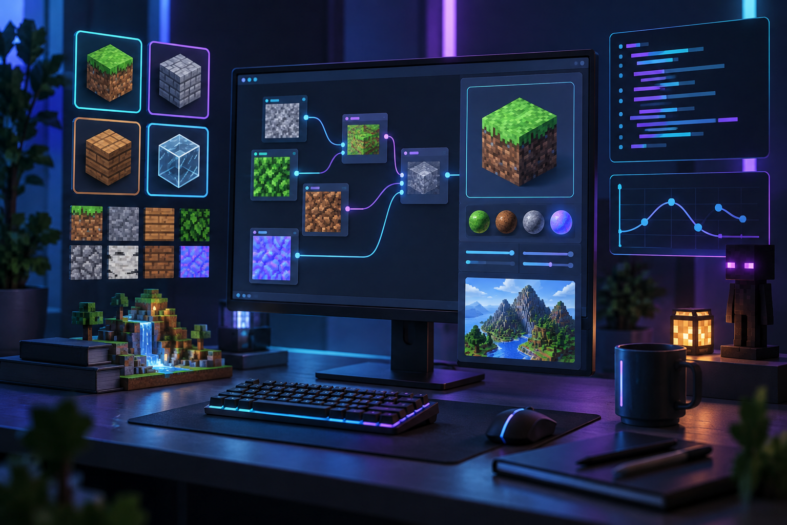 Рабочий процесс моддера Minecraft с генерацией текстур