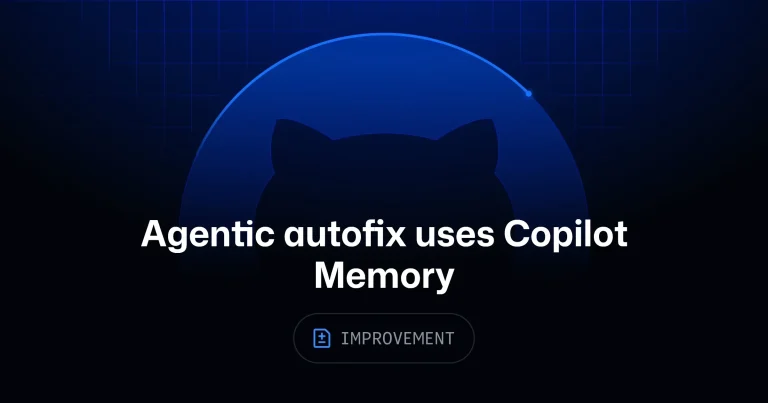 Интерфейс GitHub Copilot Agentic Autofix с исправлением уязвимости и индикацией Copilot Memory