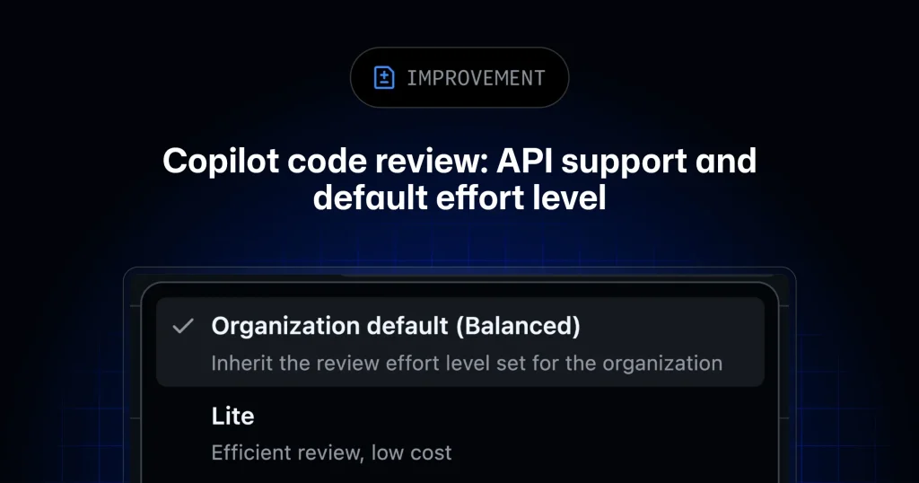 Фирменная обложка COMRAD404 о GitHub Copilot code review и запуске проверок через API
