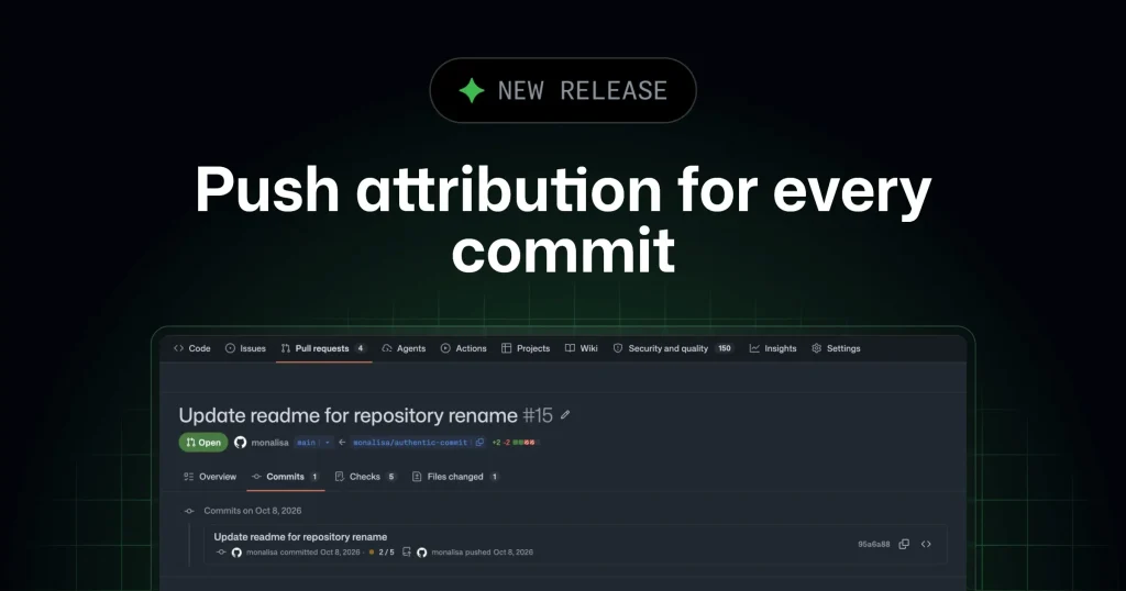 Данные об отправителе коммита в интерфейсе GitHub