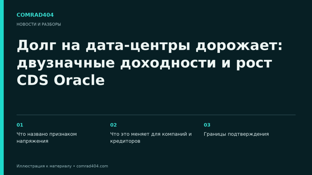 Долг на дата-центры дорожает: двузначные доходности и рост CDS Oracle. Тематическая карточка Comrad404.
