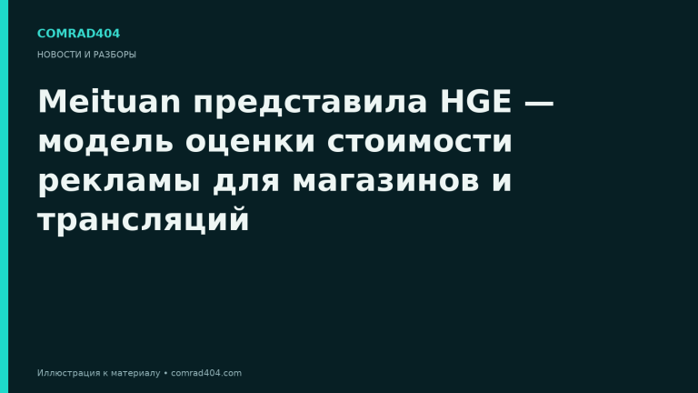 Meituan представила HGE — модель оценки стоимости рекламы для магазинов и трансляций. Тематическая карточка Comrad404.