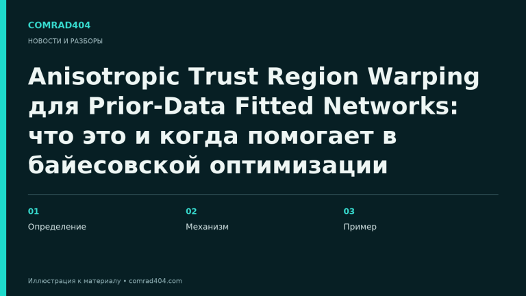 Anisotropic Trust Region Warping для Prior-Data Fitted Networks: что это и когда помогает в байесовской оптимизации. Тематическая карточка Comrad404.