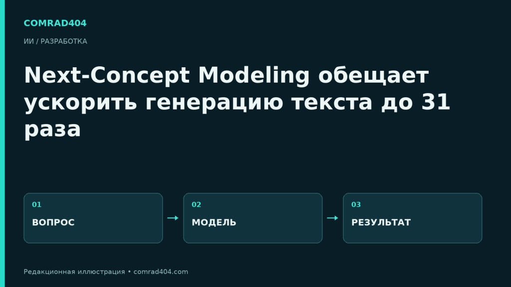 Next-Concept Modeling обещает ускорить генерацию текста до 31 раза
