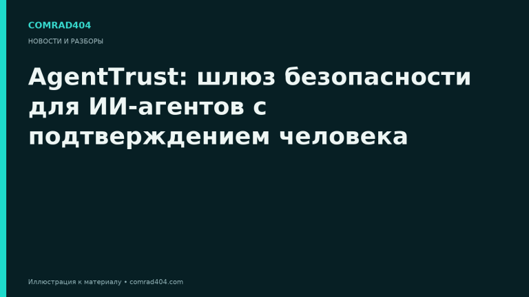 AgentTrust: шлюз безопасности для ИИ-агентов с подтверждением человека. Тематическая карточка Comrad404.