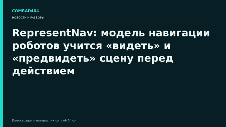 RepresentNav: модель навигации роботов учится «видеть» и «предвидеть» сцену перед действием. Тематическая карточка Comrad404.