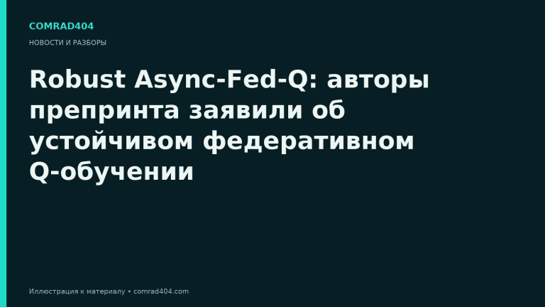 Robust Async-Fed-Q: авторы препринта заявили об устойчивом федеративном Q-обучении. Тематическая карточка Comrad404.