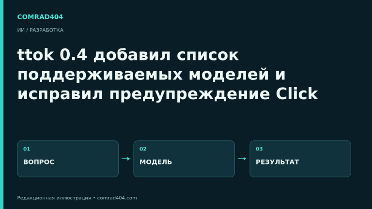 ttok 0.4 добавил список поддерживаемых моделей и исправил предупреждение Click