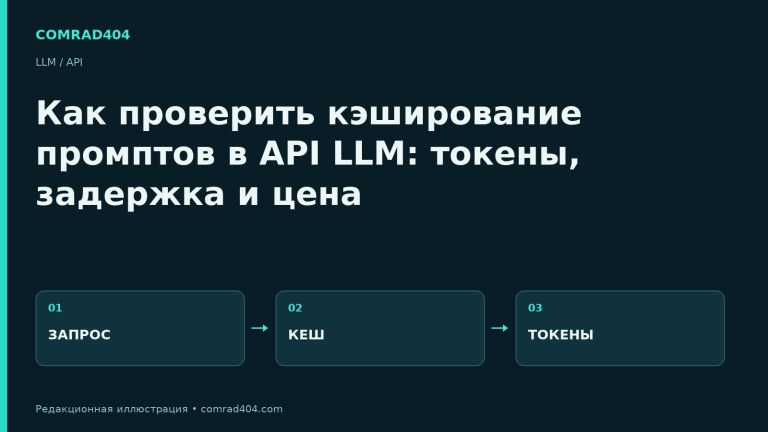 Как проверить кэширование промптов в API LLM: токены, задержка и цена