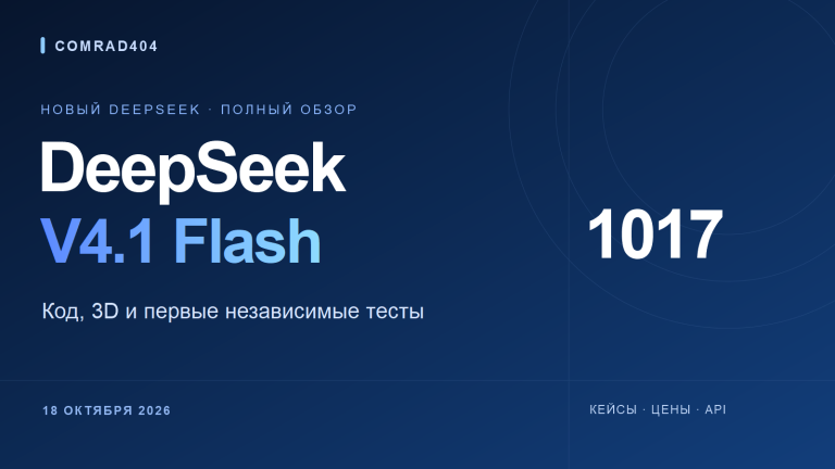 DeepSeek V4.1 Flash 1017: обзор кода, 3D и независимых тестов