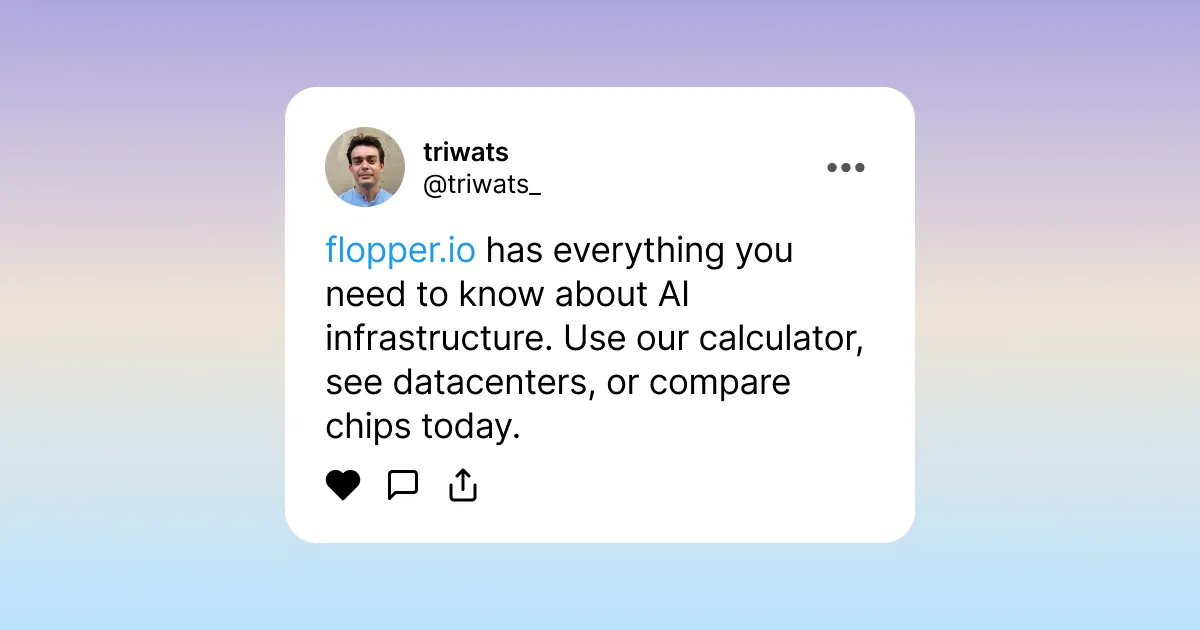 Интерфейс Flopper для сравнения GPU, производительности и цен на AI-инфраструктуру